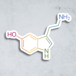 Serotonin Molecule Sticker
